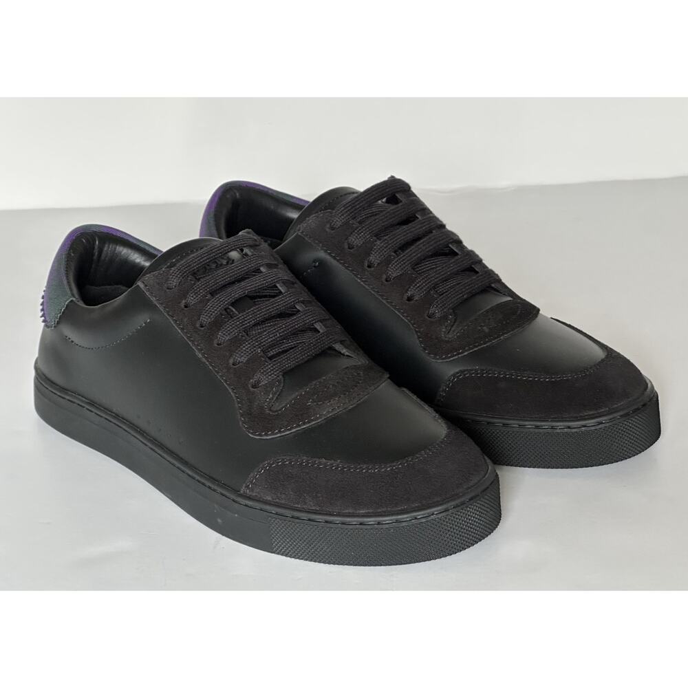 Burberry Leather Sneakers Black/IP Check 6 US (39 Euro) 8075375 IT NIB $690